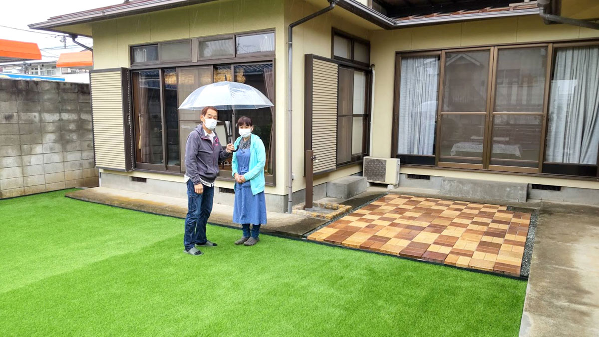神奈川県 秦野市 人工芝の広いお庭 施工事例