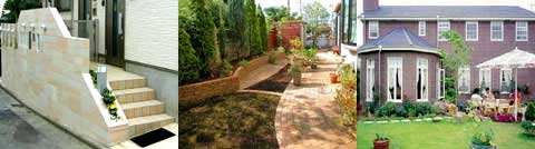 Landscaping exterior and garden construction examples