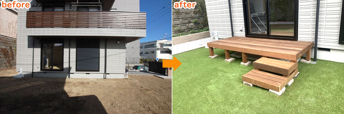 神奈川鎌倉市O様邸 ヘーベルハウスの注文住宅、外構はグリーンパトロールに。人工芝生施工例~人工芝雑草対策,人工芝,メリット,デメリット,DIY費用,DIY施工方法,人工芝おしゃれ