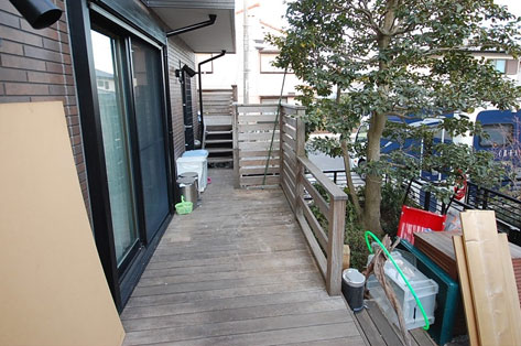 神奈川県 藤沢市 ウッドデッキ・高床デッキ・床下収納・ウッドフェンス・ガーデンシンク・ロックガーデン・造園 施工事例