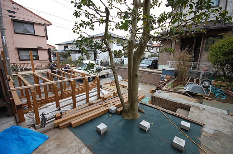 神奈川県 藤沢市 ウッドデッキ・高床デッキ・床下収納・ウッドフェンス・ガーデンシンク・ロックガーデン・造園 施工事例