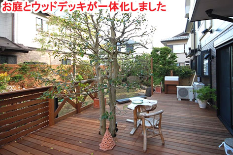 神奈川県 藤沢市 ウッドデッキ・高床デッキ・床下収納・ウッドフェンス・ガーデンシンク・ロックガーデン・造園 施工事例