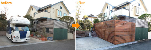 神奈川県 藤沢市 ウッドデッキ・高床デッキ・床下収納・ウッドフェンス・ガーデンシンク・ロックガーデン・造園 施工事例