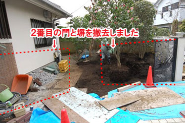 藤沢市F様 F様 雑草対策 石貼り(石張り) 植栽目隠し 造園施工例