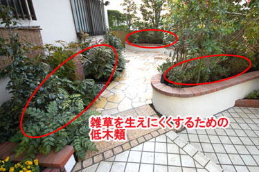 藤沢市F様 F様 雑草対策 石貼り(石張り) 植栽目隠し 造園施工例