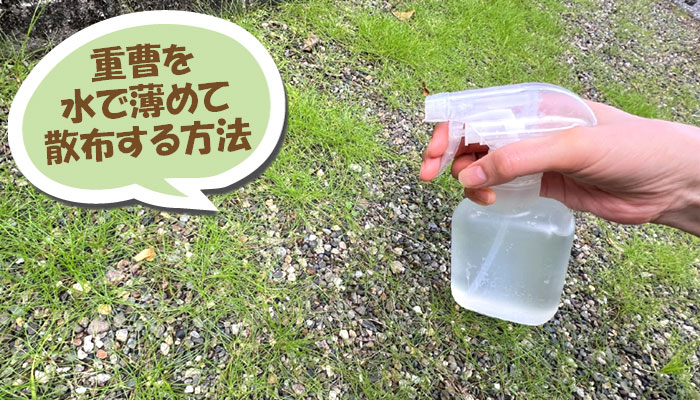重曹を使った雑草対策の2つの方法 (2) 水で薄めて散布する方法~重曹,効果,雑草対策,使い方,やり方,方法,枯れる,駆除,除草,メリット,デメリット,濃度,安全性,環境