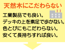 天然木にこだわらない