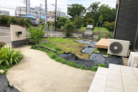 神奈川県茅ヶ崎市S様邸 施工前 リビング前 目隠し