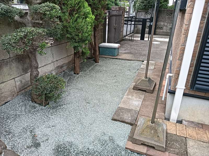 藤沢市 S様 施工後 砂利で雑草対策