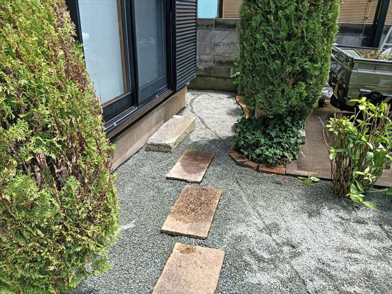 庭工事 施工後 人工木材ウッドデッキ