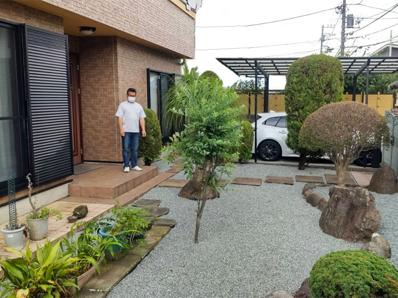 庭工事 施工後 目隠しフェンス・ハードウッド