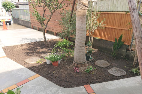 神奈川県 鎌倉市 中古物件の一軒家(住宅)を購入後の庭リフォーム・庭工事 菜園スペース 施工後