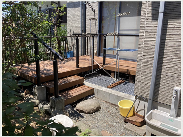 古くなったウッドデッキを撤去！ハードウッド･イタウバで長持ちデッキに 施工例