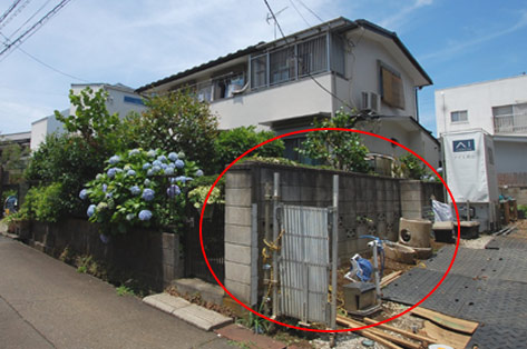 神奈川県川崎市宮前区 高さのあるブロック塀 施工前