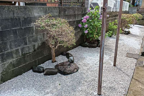 横浜市M様邸 2回目施工後・不要な庭木は処分し雑草対策