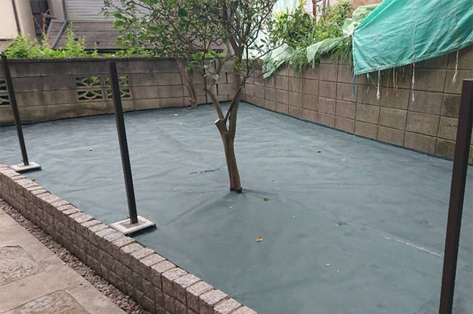 横浜市 O様邸 防草シート施工