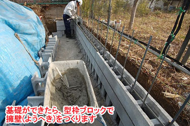 神奈川県藤沢市 擁壁(ようへき)工事・型枠ブロック塀修理 施工例