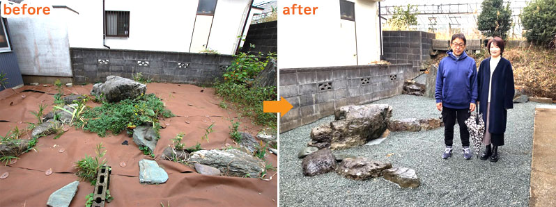 ～横浜市 ノーメンテナンスの防草シート・砂利敷き雑草対策工事 無人・誰も住んでいない空き家のお庭のおすすめ管理法