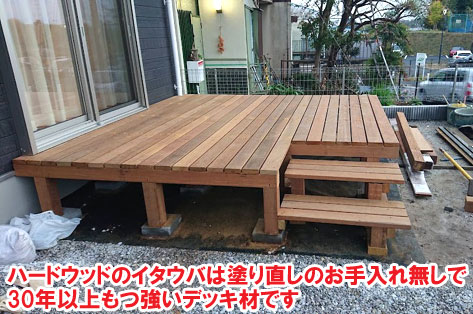 神奈川県横浜市 ウッドデッキ、目隠しフェンス&おしゃれ日よけ屋根・シェード・テント・タープ、駐輪場・自転車置き場施工事例