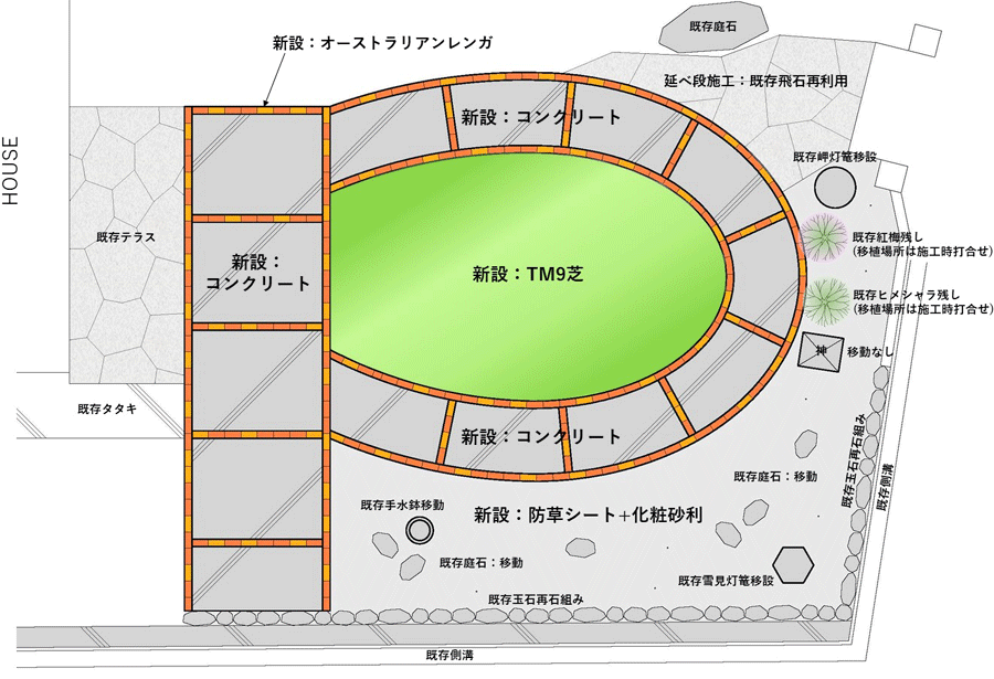 神奈川県横須賀市A様邸 芝生のある広いお庭のコンクリート雑草対策事例 神奈川県・鎌倉市・横浜市・川崎市・相模原市・藤沢市・茅ヶ崎市・厚木市・大和市・海老名市・小田原市・二宮町・大磯町・寒川町・平塚市