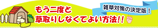 雑草対策・雑草除去・庭草対策の決定版「もう二度と草取りしなくてよい方法」雑草対策 防草対策はグリーンパトロール